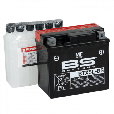 Bezúdržbová motocyklová baterie BS-BATTERY BTX5L-BS (YTX5L-BS)