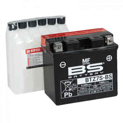 Bezúdržbová motocyklová baterie - max. 20° náklon BS-BATTERY BTZ7S-BS (YTZ7S-BS)