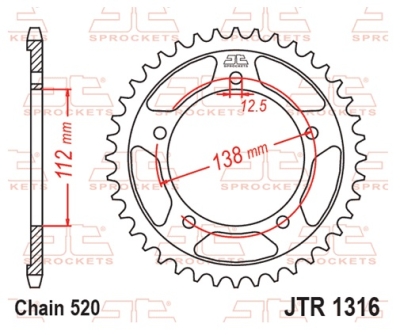 Řetězová rozeta JT JTR 1316-43 43T