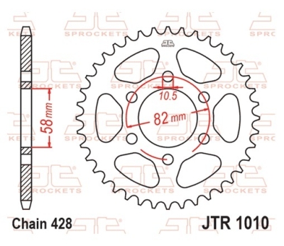 Řetězová rozeta JT JTR 1010-43 43 zubů, 428