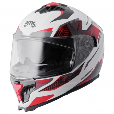 Integrální helma GMS ZG12701-129-L GELERO ZG12701 bílo-červeno-šedá L