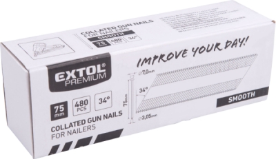 EXTOL PREMIUM hřebík nastřelovací, 480ks, 75mm, ⌀3,05mm, hladký - 8862607