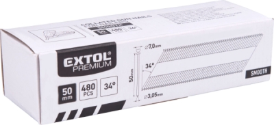 EXTOL PREMIUM hřebík nastřelovací, 480ks, 50mm, ⌀3,05mm, hladký - 8862606