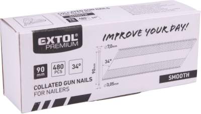 EXTOL PREMIUM hřebík nastřelovací, 480ks, 90mm, ⌀3,05mm, hladký - 8862608