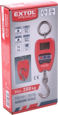 EXTOL PREMIUM váha závěsná digitální, 0,35 - 200kg - 8822000