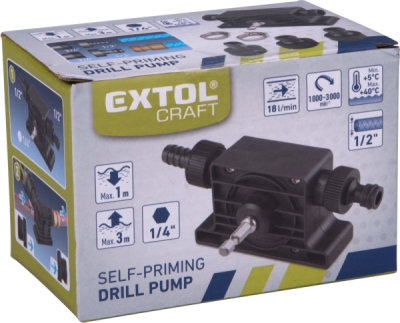 EXTOL PREMIUM čerpadlo na vŕtačku pre 1/2" hadicu, čerp. výkon až 18l/min, otáčky max. 3000/min - 904001