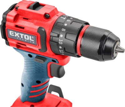 EXTOL PREMIUM vrtací šroubovák aku s příklepem SHARE20V, BRUSHLESS, 2Ah - 8891808