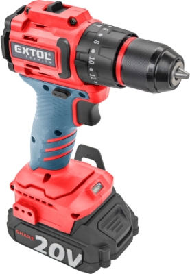 EXTOL PREMIUM vrtací šroubovák aku s příklepem SHARE20V, BRUSHLESS, 2Ah - 8891808