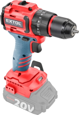 EXTOL PREMIUM vrtací šroubovák aku s příklepem SHARE20V, BRUSHLESS, bez baterie a nabíječky - 8891807