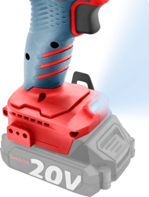 EXTOL PREMIUM vrtací šroubovák aku s příklepem SHARE20V, BRUSHLESS, bez baterie a nabíječky - 8891807