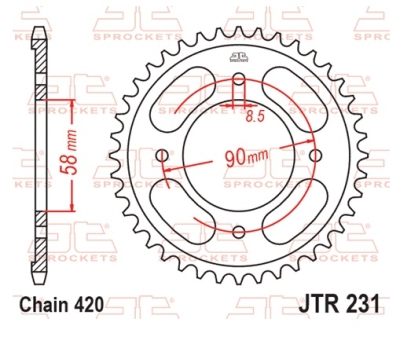 Řetězová rozeta JT JTR 231-36 36 zubů