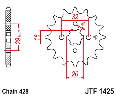 Řetězové kolečko JT JTF 1425-15 15 zubů, 428