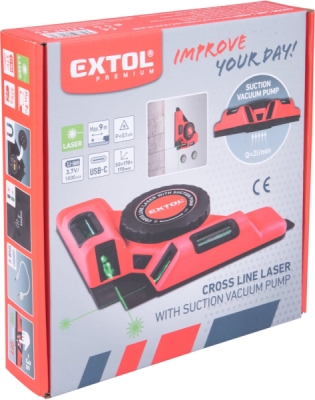 EXTOL PREMIUM 8823303 laser zelený-úhelník 90°, s elektr. přísavným modulem