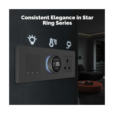 MOES ZigBee Star Ring inteligentní termostat, GA verze pro vodní podlahové topení, šedý