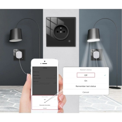 MOES ZigBee inteligentní zásuvka, měření spotřeby, typ E, černá
