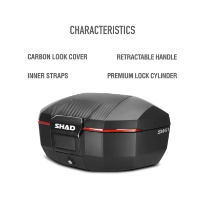 Vrchní kufr na motorku SHAD SH51 D0B51106 Karbon