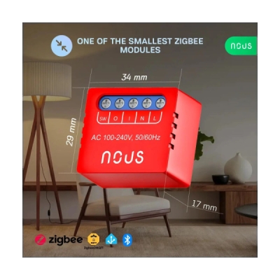 Nous B6Z ZigBee MINI Smart spínací modul (1 kanál, bez měření spotřeby)
