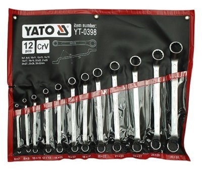 Yato Sada klíčů očkových 12ks 6-32 mm ohnuté