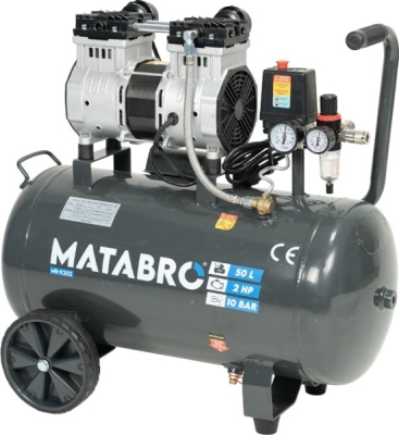 AKČNÝ SET SETMB-K202, Bezolejový kompresor 50l, 230V, 2 piesty s príslušenstvom | 2000W | Matabro