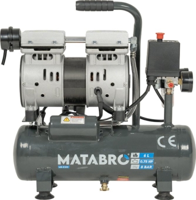 AKČNÍ SET SETMB-K201, Bezolejový kompresor 6l, 230V, 2 písty s příslušenstvím | 550W | Matabro