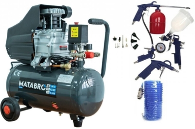 AKČNÍ SET SETMB-K102, Olejový kompresor 24l, 230V s příslušenstvím | 2500W | Matabro