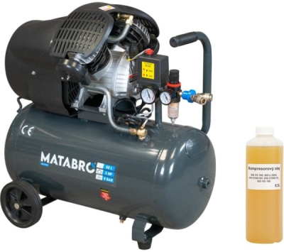 Matabro MB-K106, Olejový kompresor 50l, 230V s odlučovačem | 3500W
