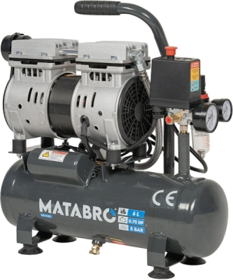 Matabro MB-K201, Bezolejový kompresor 6l, 230V, 2 písty | 550W