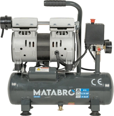 Matabro MB-K201, Bezolejový kompresor 6l, 230V, 2 písty | 550W