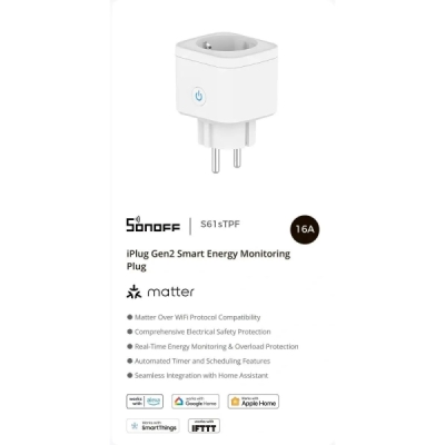 SONOFF S61sTPF iPlug Gen2 chytrá zásuvka s měřením spotřeby energie (Matter přes Wi-Fi)