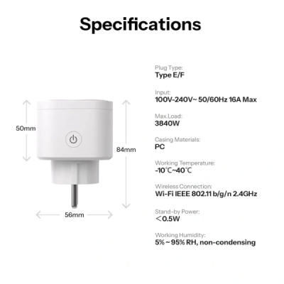 SONOFF S61sTPF iPlug Gen2 chytrá zásuvka s měřením spotřeby energie (Matter přes Wi-Fi)