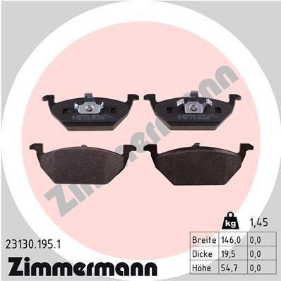 Sada brzdových destiček, kotoučová brzda ZIMMERMANN 23130.195.1