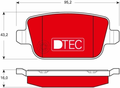 Sada brzdových destiček, kotoučová brzda TRW DTEC COTEC GDB1732DTE