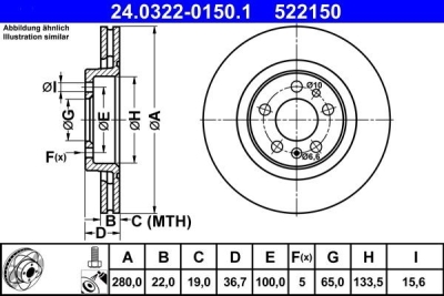 Brzdový kotouč ATE Power Disc 24.0322-0150.1