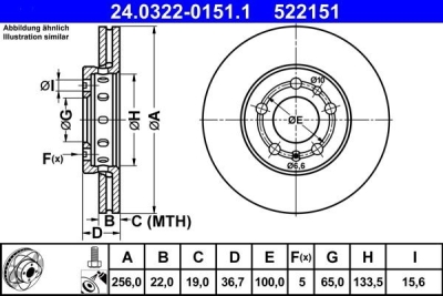 Brzdový kotouč ATE Power Disc 24.0322-0151.1