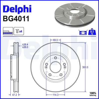 Brzdový kotouč DELPHI BG4011