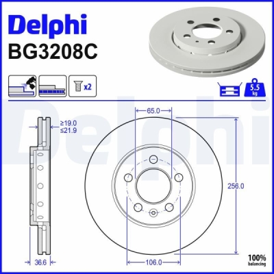 Brzdový kotouč DELPHI BG3208C