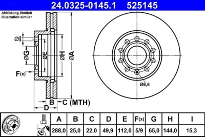 Brzdový kotouč ATE Power Disc 24.0325-0145.1