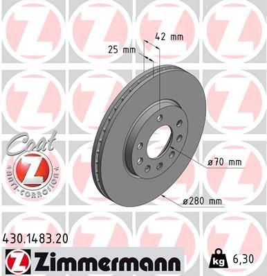 Brzdový kotouč ZIMMERMANN 430.1483.20