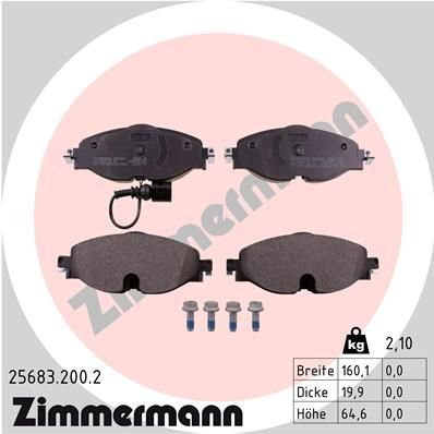 Sada brzdových destiček, kotoučová brzda ZIMMERMANN 25683.200.2