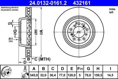 Brzdový kotouč ATE 24.0132-0161.2