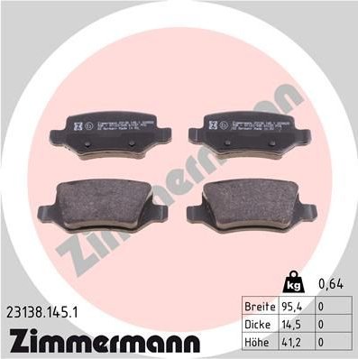 Sada brzdových destiček, kotoučová brzda ZIMMERMANN 23138.145.1