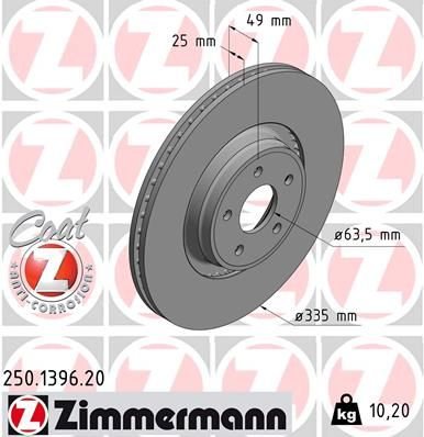 Brzdový kotouč ZIMMERMANN 250.1396.20 - bazar