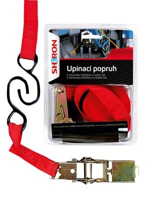 Sheron Upínací popruh s ráčnou + háky, 5m