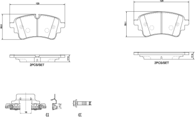 Sada brzdových destiček, kotoučová brzda BREMBO P 85 186 - bazar