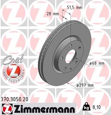 Brzdový kotouč ZIMMERMANN 370.3050.20 - bazar