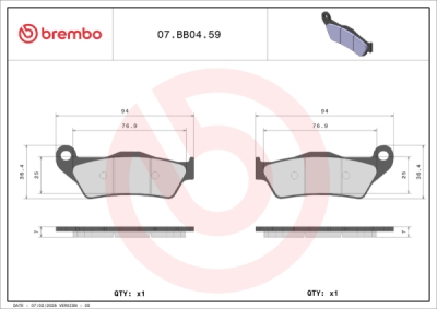 Brzdové destičky BREMBO 07BB0483 GENUINE