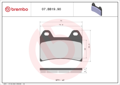 Brzdové destičky BREMBO 07BB1990 GENUINE