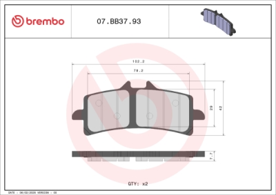 Brzdové destičky BREMBO 07BB3793 GENUINE