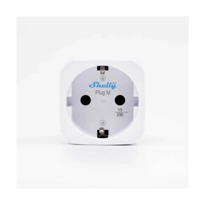 Shelly Plug M Gen3 Bílá - inteligentní zásuvka s měřením spotřeby (WiFi, Bluetooth, Matter)