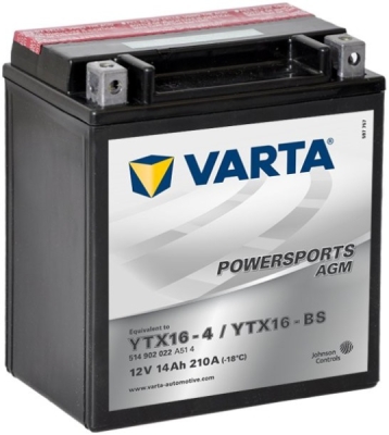 Motobaterie Varta Powersports AGM 12V, 14Ah, YTX16-BS